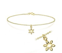 Gold Plated Snowflake Silver Bracelet BRS-196-GP